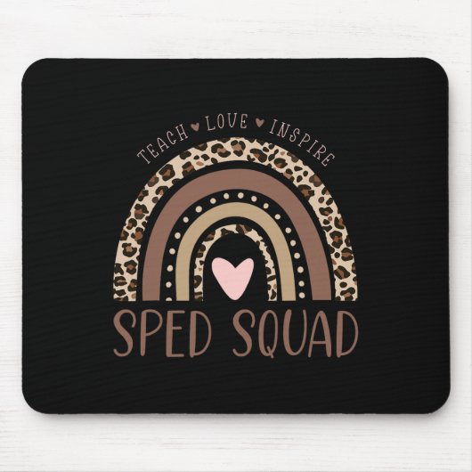 Tapis De Souris Éducation Spéciale Sped Équipe Sped Léopard Arc-en (Devant)