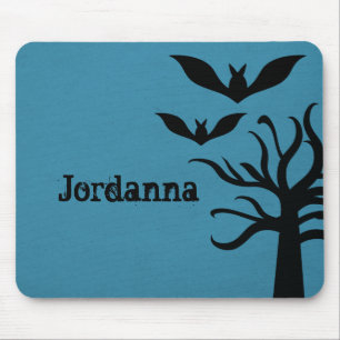 Tapis De Souris Eerie Bats Halloween Mousepad, Bleu