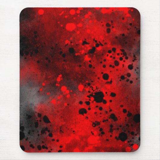 Tapis De Souris Effet Dessin de peinture rouge et noir (Devant)