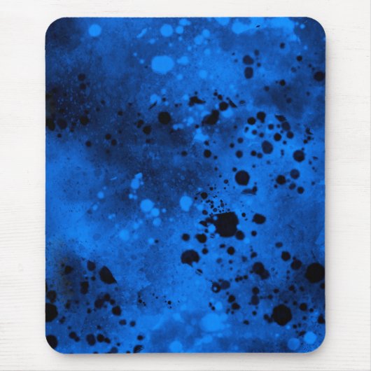 Tapis De Souris Effet Paint Splatter Bleu & Noir (Devant)