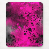Tapis De Souris Effet Paint Splatter rose et noir (Devant)