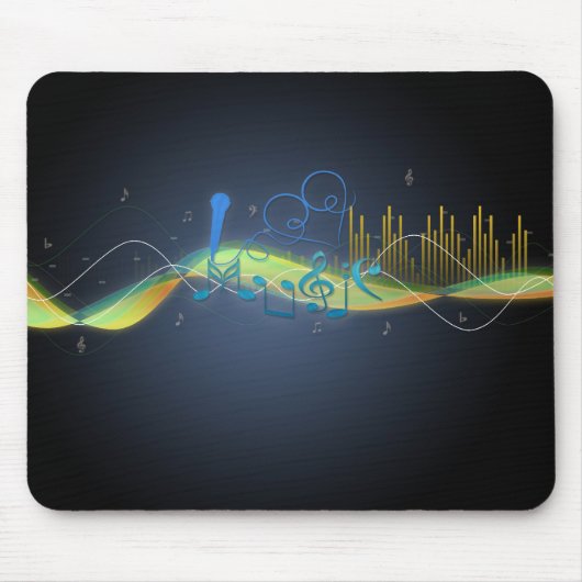 Tapis De Souris Effets lumineux cool musique notes tourbillons de (Devant)