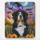 Tapis De Souris Éffrayant Bernese Mountain Halloween Citrouille so (Devant)