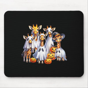 Tapis De Souris Éffrayant Ghost Giraffe Halloween Funny African An