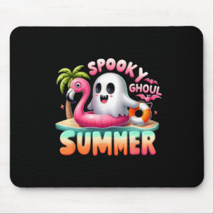 Tapis De Souris Éffrayant Ghoul Été Drôle Fantôme Flamant rose Été