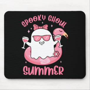 Tapis De Souris Éffrayant Ghoul été mignon Fantôme Flamant rose ét