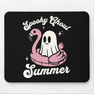 Tapis De Souris Éffrayant Ghoul été mignon Fantôme Flamant rose ét
