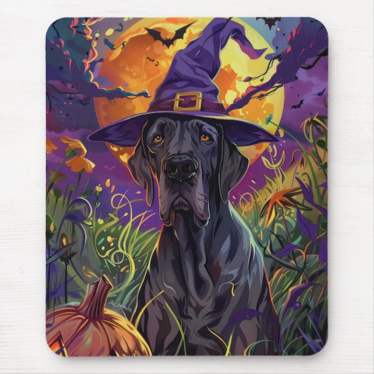 Tapis De Souris Éffrayant grand chien Danse Halloween Citrouille s (Devant)