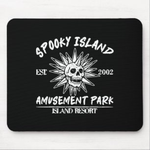 Tapis De Souris Éffrayant Island Retro Halloween Crâne 90s Hallowe