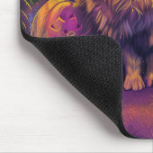 Tapis De Souris Éffrayant Keeshond Chien Halloween sorcière et Cit (Coin)