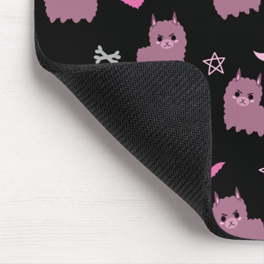 Tapis De Souris Éffrayant pastel goth llama motif sorcière violet (Coin)