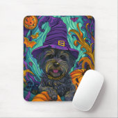 Tapis De Souris Éffrayant Tibétain Terrier Chien Halloween Citroui (Avec souris)
