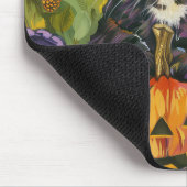 Tapis De Souris Éffrayant Tuxedo Chat Halloween Sorcière Et Citrou (Coin)