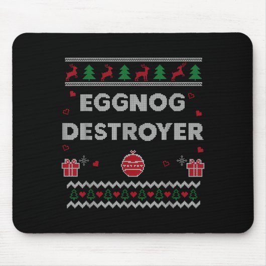 Tapis De Souris Eggnog Lover Funny Ugly Christmas Style Xmas Gift (Devant)