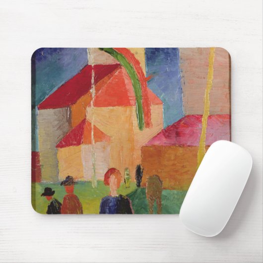 Tapis De Souris Église décorée des drapeaux (Avec souris)