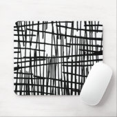 Tapis De Souris Égouttements peints à la main blancs noirs uniques (Avec souris)