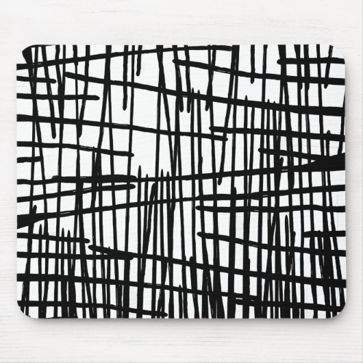 Tapis De Souris Égouttements peints à la main blancs noirs uniques (Devant)