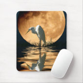 Tapis De Souris Egret & A Golden Moon (Avec souris)