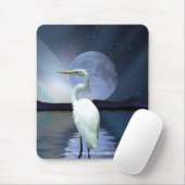 Tapis De Souris EGRET BLANC, LUNE & AURORA Mousepad (Avec souris)