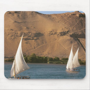 Tapis De Souris Égypte, Assouan, Nil, voiliers felouques,