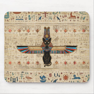 Tapis De Souris Egyptian Cat - Bastet on papyrus
