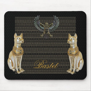 Tapis de souris égyptien de chat de déesse de