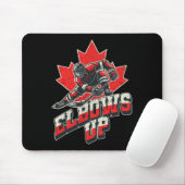 Tapis De Souris Elbows Up Hockey Player Maple Leaf Canadian Athlet (Avec souris)