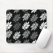 Tapis De Souris Elder Leaf Big Pattern Black White Grey (Avec souris)