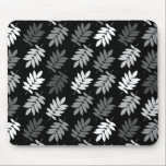 Tapis De Souris Elder Leaf Pattern Black White Grey<br><div class="desc">Elder tree leaf silhouette in a surface pattern design with grey and white detail on a black background.</div>