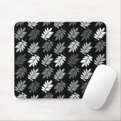 Tapis De Souris Elder Leaf Pattern Black White Grey (Avec souris)