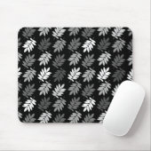 Tapis De Souris Elder Leaf Rpt Pattern Black White Grey (Avec souris)