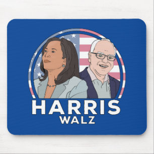 Tapis De Souris Élection de Harris Walz