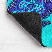 Tapis De Souris Electric Aqua Blue Indian Paisley (Coin)