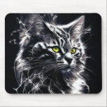 Tapis De Souris Electric Fractal Black Cat Mouse Pad<br><div class="desc">Turn your desk into a spark of mystery. This electric fractal black cat with glowing yellow eyes brings bold digital energy to every click and scroll. Perfect for cat lovers and modern art fans who want their workspace to feel sharp,  creative,  and a little magical.</div>