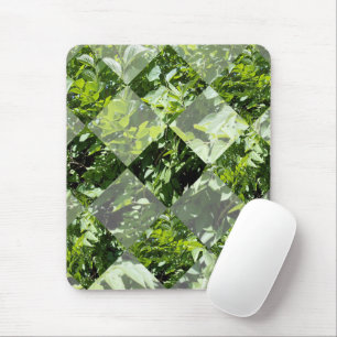 Tapis De Souris Élégance d'émeraude : Feuilles verts en coupe diam