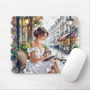 Tapis De Souris Élégance des Femmes Parisiennes : Vibes de Rue de