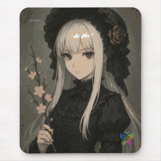Tapis De Souris Elegance of the Midnight Blossom Maiden Mouse Pad (Devant)