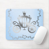 Tapis De Souris Elégant Argent Carriage Blue Storybook Princesse (Avec souris)