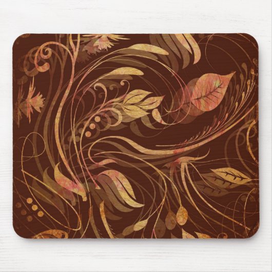 Tapis De Souris Élégant Batik d'automne Imprimer le feuillage (Devant)