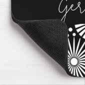 Tapis De Souris Elegant Black White Geometric Starburst Name (Coin)