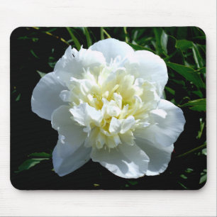 Tapis De Souris Elégant blanc peony floral blanc photo