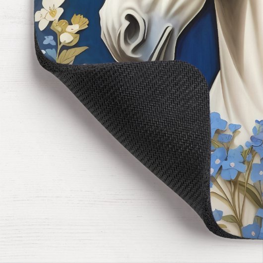 Tapis De Souris Elégant Blancs Et Oublier-Me-Nots (Coin)