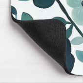 Tapis De Souris Elégant bleu Aqua Floral Botanical Mousepad (Coin)