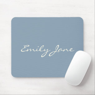 Tapis De Souris Élégant bleu Dusty Nom de script manuscrit personn