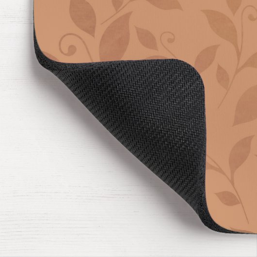 Tapis De Souris Élégant Brown Abstrait Feuilles d'automne Motif (Coin)
