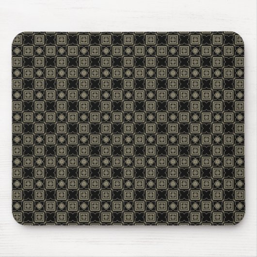 Tapis De Souris Elégant Carré Art Déco Or moderne carreaux Motif (Devant)