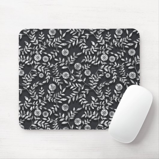 Tapis De Souris Elegant Chalkboard Floral Pattern (Avec souris)