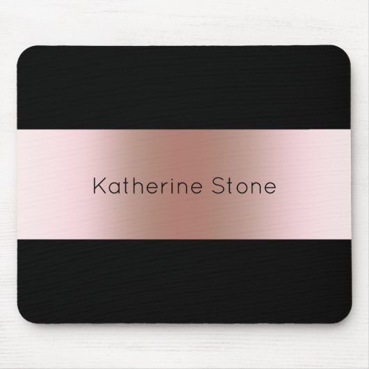 Tapis De Souris Elégant chick rose or et bande noire (Devant)