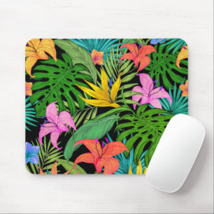 Tapis De Souris Élégant Colorful été Tropical Floral Feuilles  