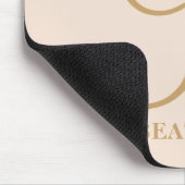 Tapis De Souris Élégant crème beige moderne script girly monogramm (Coin)